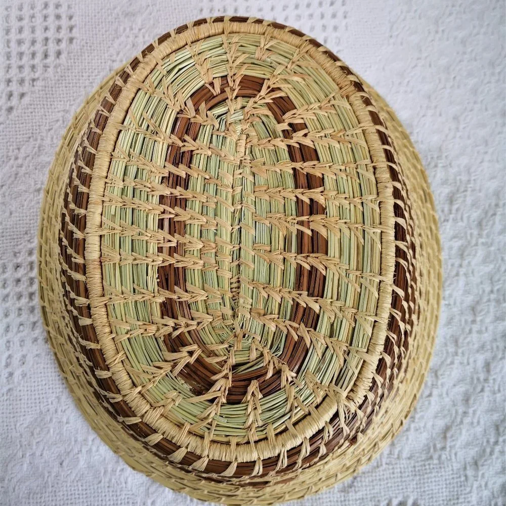 Handmade Coiled Woven Native American Indian Basket